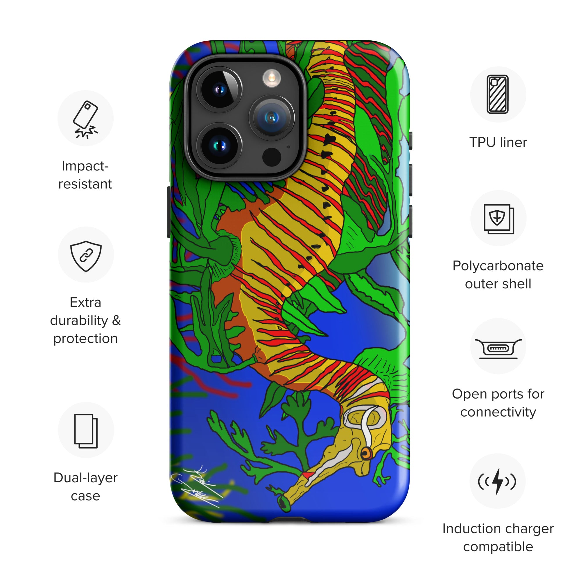 "Leafy Sea Dragon" By Kai Gentile iPhone Case