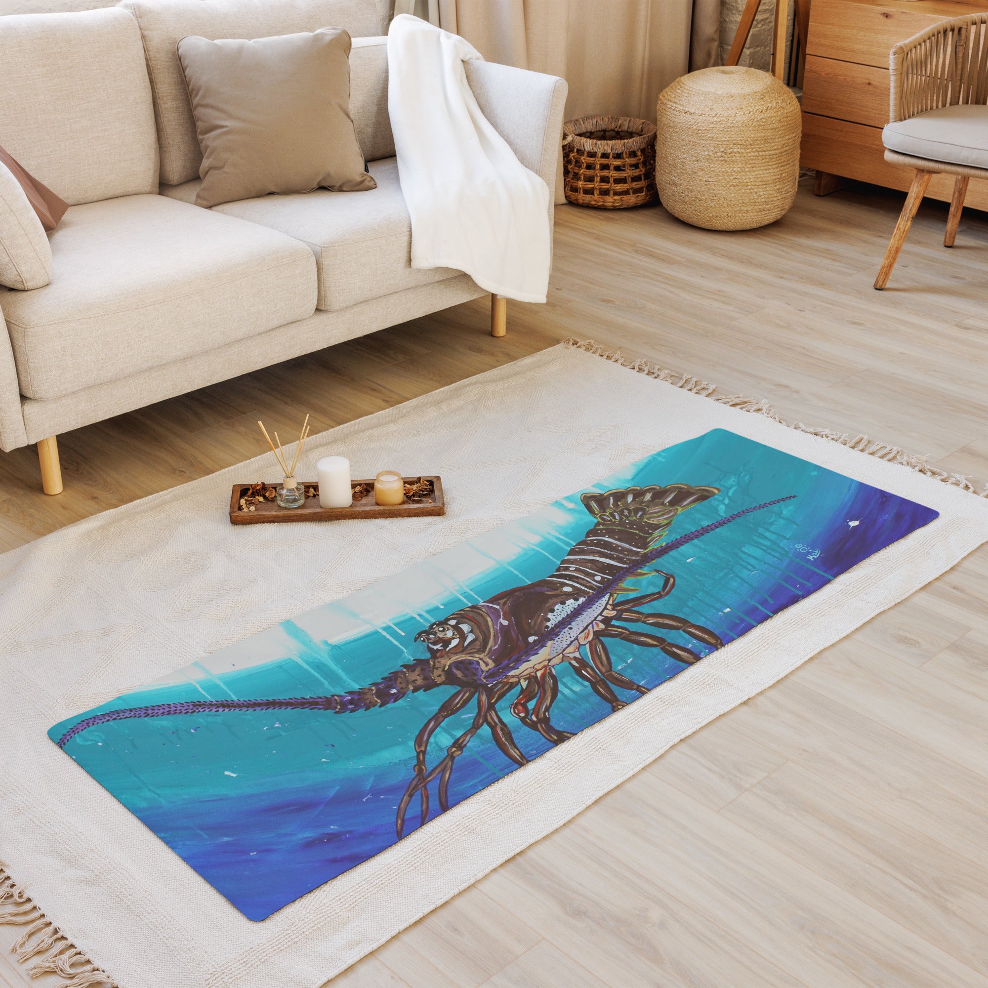 "Florida Spiny Lobster" By Kai Gentile Yoga Mat